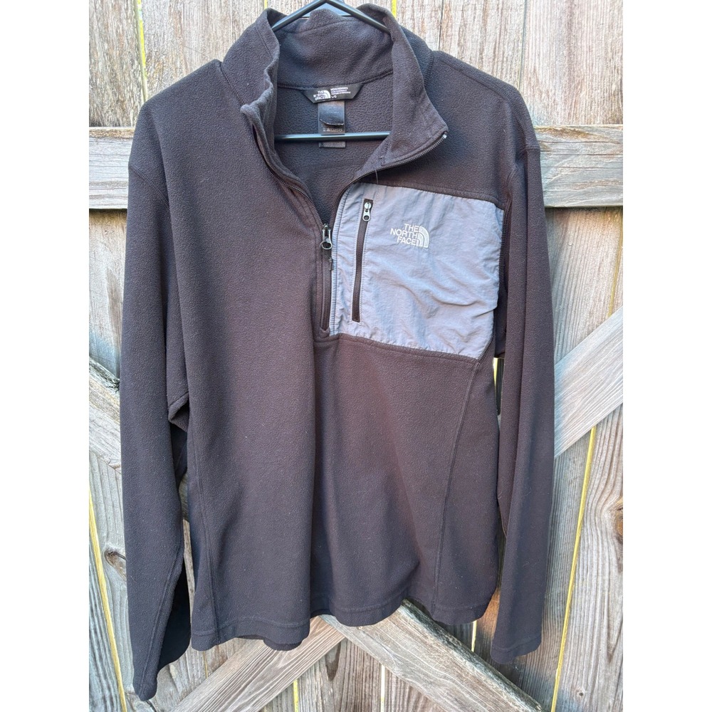 The North Face Mens TKA 100 Glacier 1/4 Zip Fleece Pullover Brown CF0T L